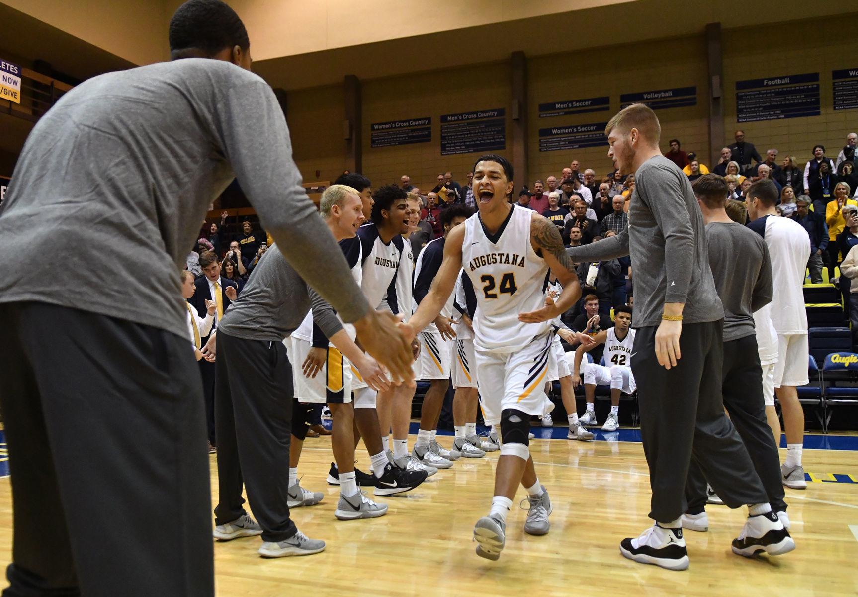 Augustana College men's basketball vs UW-Oshkosh season opener.